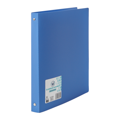 Classeur souple 4 anneaux bleu opaque 25mm A4