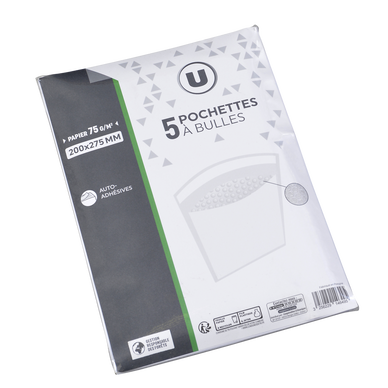 Pochette bulles 200x275mm blanc x5