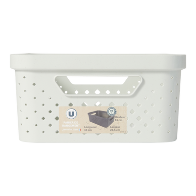 Panier de rangement gris clair - 11L