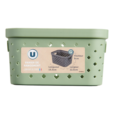 Panier de rangement plastique vert - 1,5L