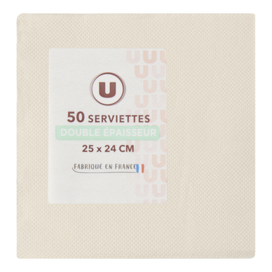 Serviette lin x50 - 25x24cm