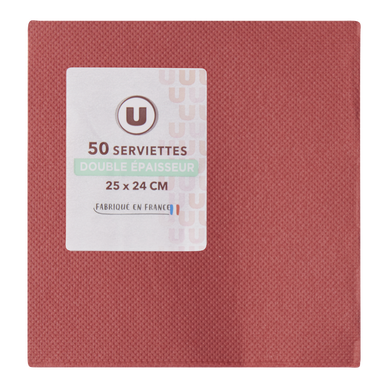 Serviette bordeaux x50 - 25x24cm