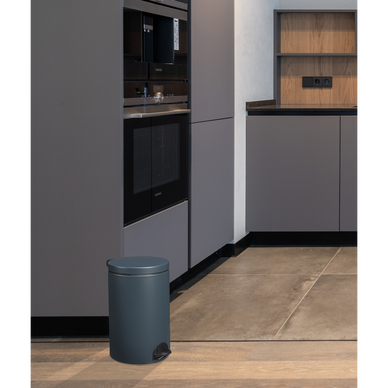 Poubelle à pédale acier gris - 14L