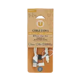Câble  3/1 micro light USB-C U NE429 en PVC