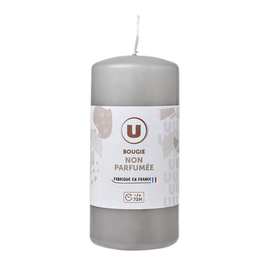 Bougie 68X145mm non parfumée gris