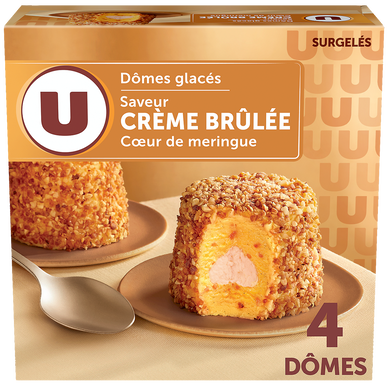 Dômes glacées crème brûlée U x4 300g