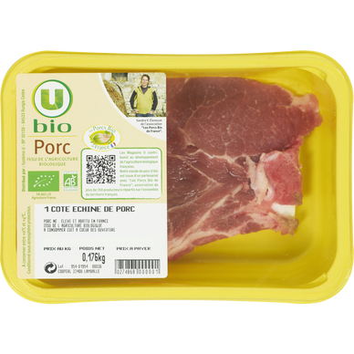 Porc - Côte échine BIO,  France, 1 pièce