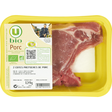 Porc - Côte première BIO,  France, 2 pièces
