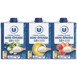 Crème semi-épaisse UHT 18%MG - 3 briques de 20cl