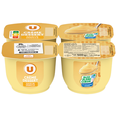 Crème dessert saveur vanille  4x125g
