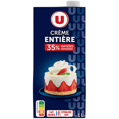 Crème UHT liquide  entière 35%MG - Brique 1L
