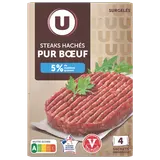 Steak haché pur boeuf 5% U 4x100g