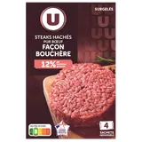 Steak haché pur boeuf façon bouchère 12%MG, 4x140g