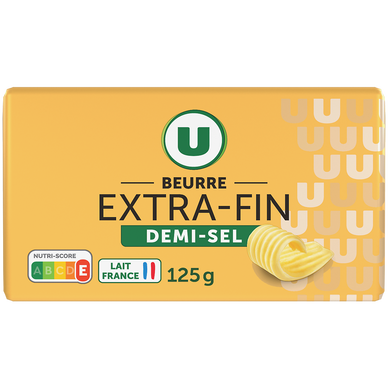 Beurre demi sel  plaquette de 125g