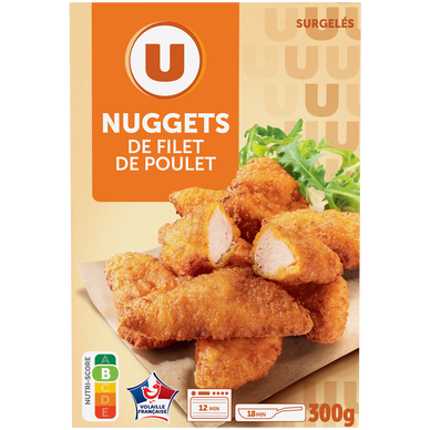 Nuggets blanc de poulet U étui 300g
