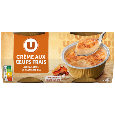 Dessert crème aux oeufs frais au caramel -  4x100g