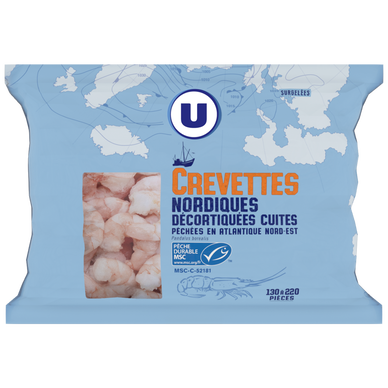 Crevettes Nordiques décortiquées cuites MSC U 200g