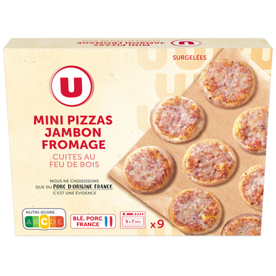 Mini pizzas jambon fromage  x9  -  270g