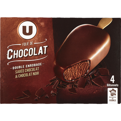 Bâtonnets glacés folie chocolat - X4 290g