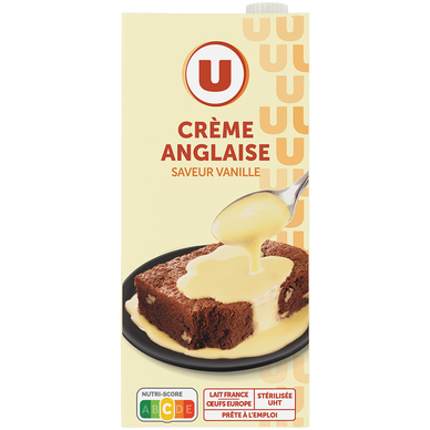 Crème anglaise saveur vanille, brique 1L