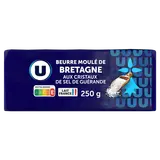 Beurre moulé aux cristaux sel de Guérande 80%mg, plaquette de 250g