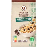 Müesli croustillant chocolat noir bio U SANS GLUTEN, sachet de 375g