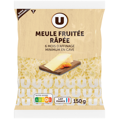 Fromage au lait pasteurisé meule fruitée râpé  33%mg, 150g