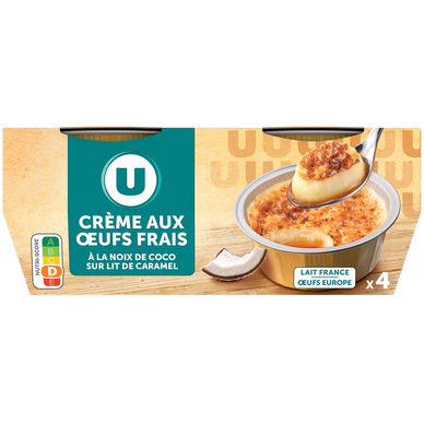 Crème aux oeufs noix de coco sur lit de caramel 4x100g