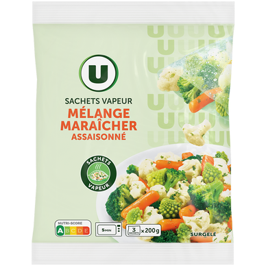 Légumes vapeur brocolis choux-fleurs carottes romanesco U 600g