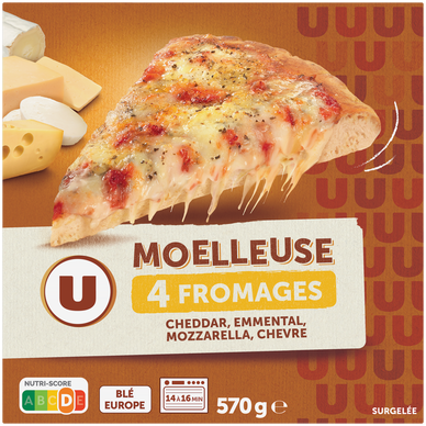 Pizza Moell.4from./mozza./edam/emment.chèvre surgelée U 570g