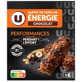 Barres de céréales énergie chocolat, x6, 126g