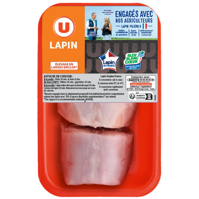 Demi râble de lapin, nouvelle agriculture, France, 4 pièces