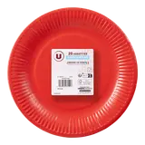 Assiette carton rouge x20 - d.23cm