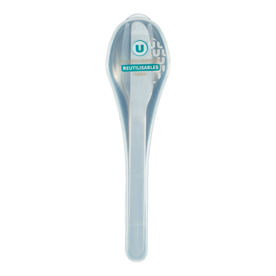 Set de couverts réutilisables inox bleu