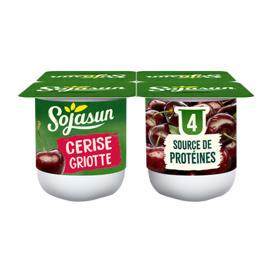 Spécialité au soja saveur cerise SOJASUN, 4x100g