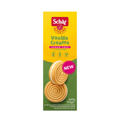 Biscuits sans gluten fourrés à la crème de vanille SCHAR, 115G
