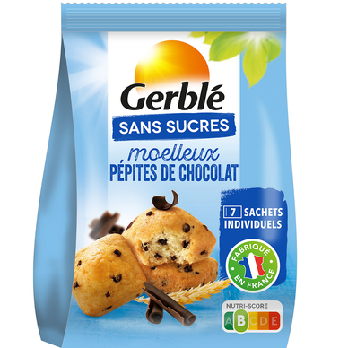 GERBLE - Moelleux  Pépites Chocolat Sans Sucres -  196g
