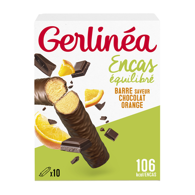 Barres protéïnées saveur chocolat orange GERLINEA x10 310g