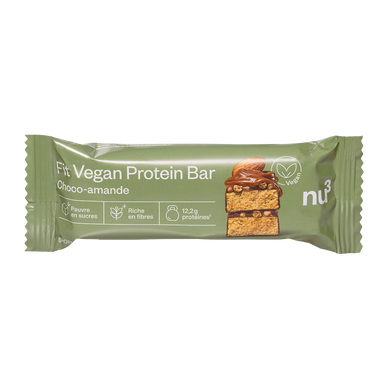 Barre protéine végétale amande chocolat NU3, 50g