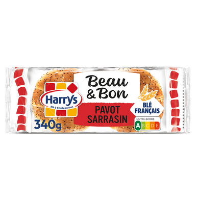 Pain burger pavot et sarrasin Beau & Bon HARRYS x4 - 340g