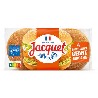 Géant burger brioche JACQUET x4 300g