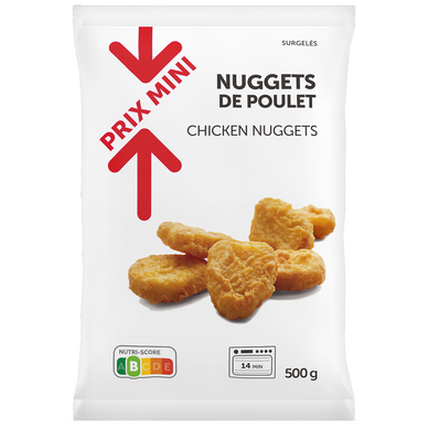 Nuggets de poulet PRIX MINI - 500g