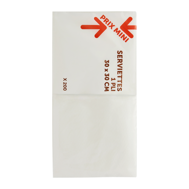 Serviette 1 pli 30cm x200 - PRIX MINI