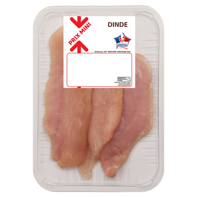 Escalopes de dinde, PRIX MINI, France, 3 pièces, barquette 350g