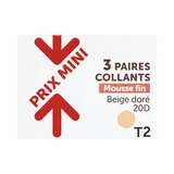 Trio mousse 20 deniers collants mousse fin