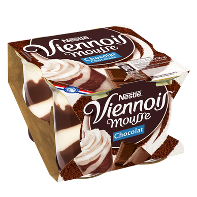 Mousse Liégeoise Chocolat VIENNOIS - 4 pots de 90g