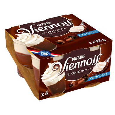 Liégeois au chocolat LE VIENNOIS NESTLE les 4 pots de 100g