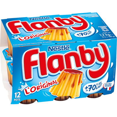 Flan vanille nappage caramel FLANBY - 12 pots de 100g