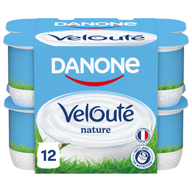 Yaourt brassé nature VELOUTE DANONE - 12x125g