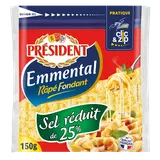 Emmental râpé réduit en sel PRESIDENT - 150g